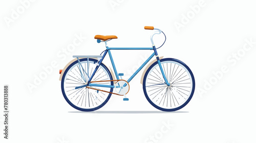 Bicycle in flat style on white background. Vector desi