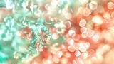 Abstract blur bokeh background. Blurred mint gold, peach red and
