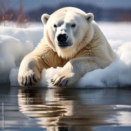 Global warming affects polar bears, Hot Arctic bear.