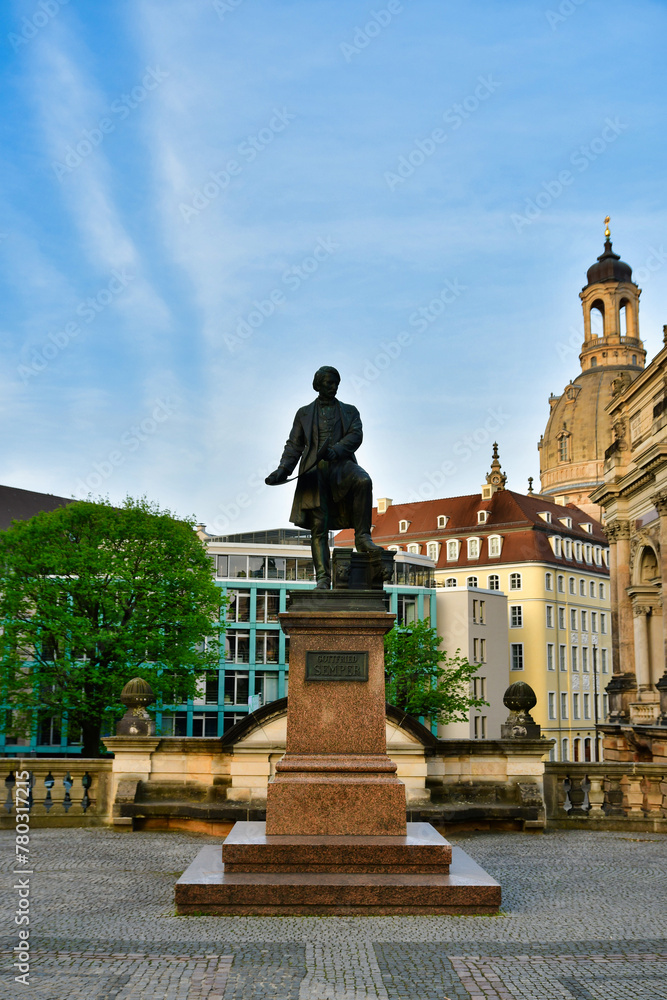 Dresden citty center historic germany early morning