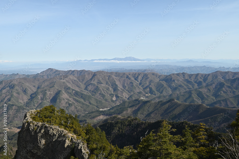 Fototapeta premium Climbing Mt. Ogura, Nagano, Japan