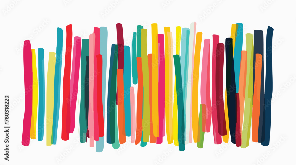 Colorful sticks vector art illustration flat vector is