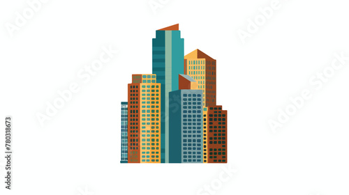 Commercial Building logo High Rise Building flat vector