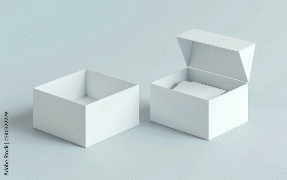 Packaging or box mockup. Empty blankk space 3d rendering object Packaging or box mockup. Empty blankk space 3d rendering object