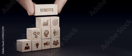 Employee benefits help to get the best human resources. Business concept. 3d illustration