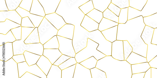 Golden broken glass effect gradient strokes wall crack texture vector