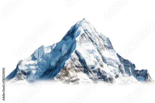 Snow Covered Mountain Against Sky Background. On a White or Clear Surface PNG Transparent Background.