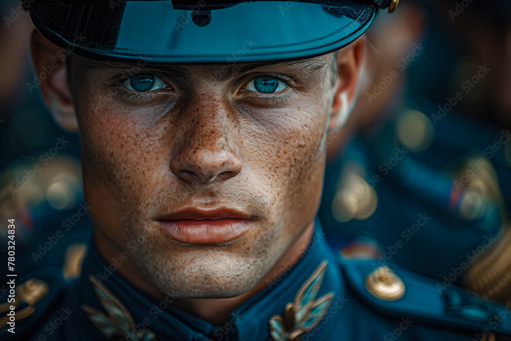 Close-up of Person Wearing Military Uniform Close-up of Person Wearing Military Uniform