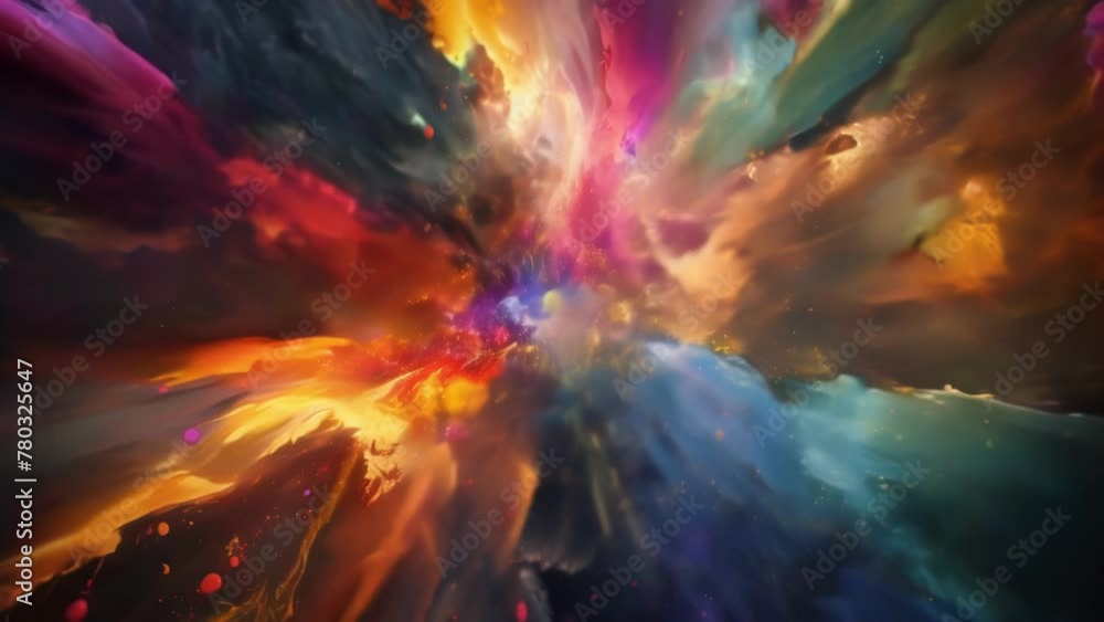 Like an explosion of creativity the abstract display is filled with a rainbow of colors and shapes. Like an explosion of creativity the abstract display is filled with a rainbow of colors and shapes.