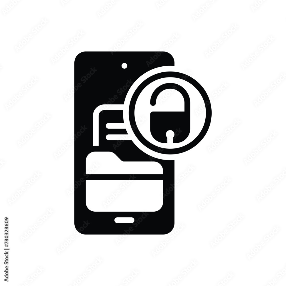 Black solid icon for give permission Black solid icon for give permission