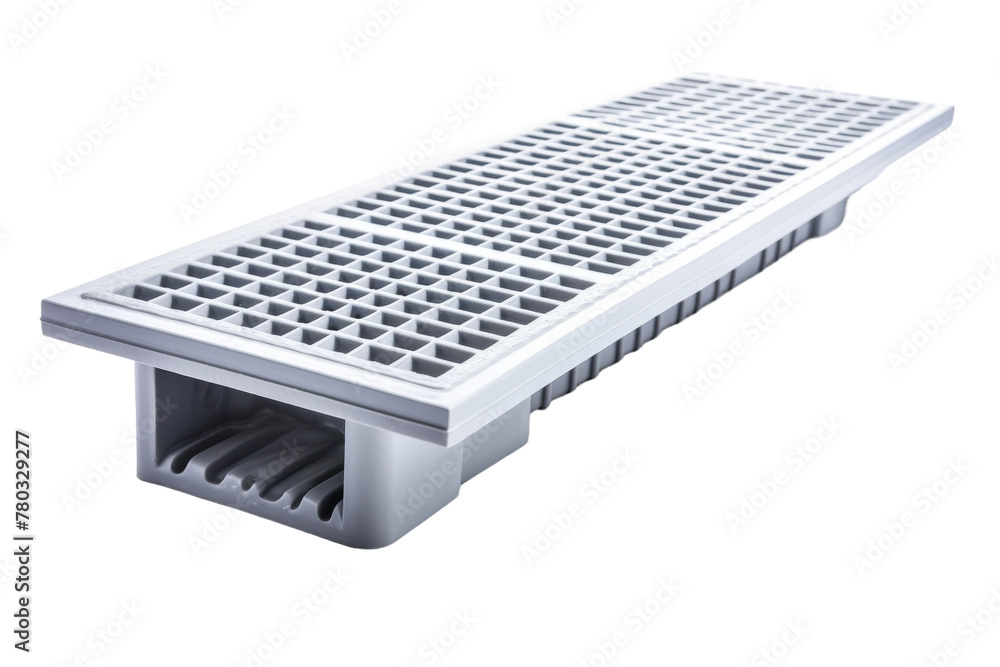 Steel Grate With Holes on the Side. On a White or Clear Surface PNG Transparent Background. Steel Grate With Holes on the Side. On a White or Clear Surface PNG Transparent Background.