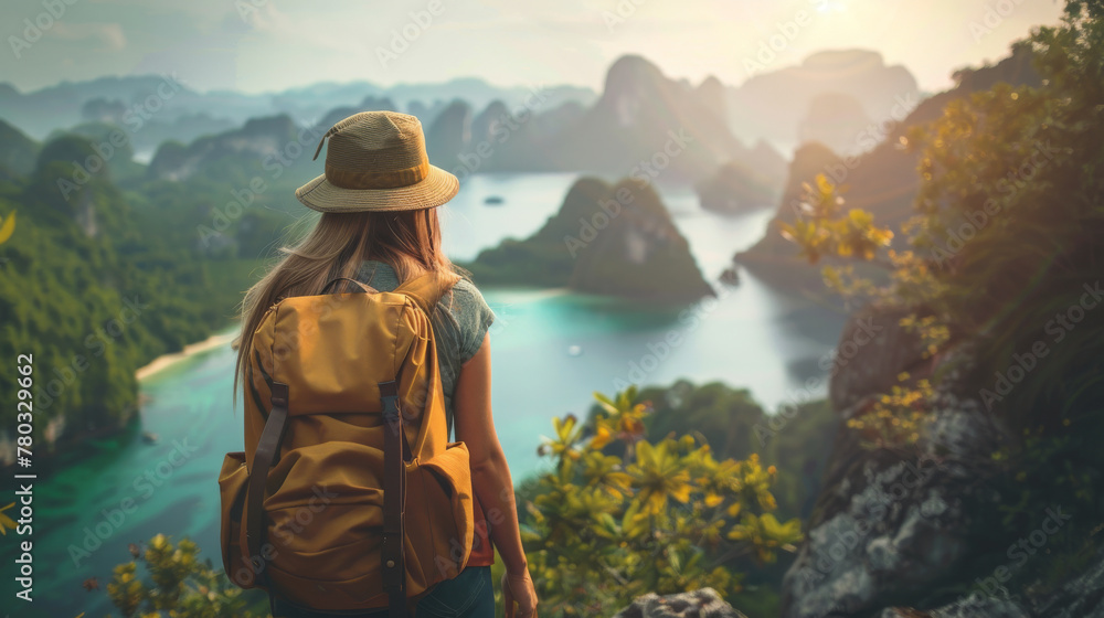 Fototapeta premium Travelers seek adventure and cultural immersion, exploring new destinations and forging connections with people and places around the globe
