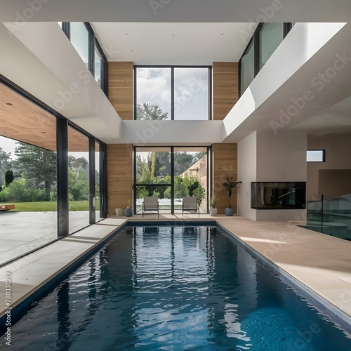 interior pool in a modern house design by architect  © didier