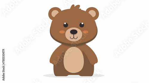 cute little bear character flat vector isolated on white background 