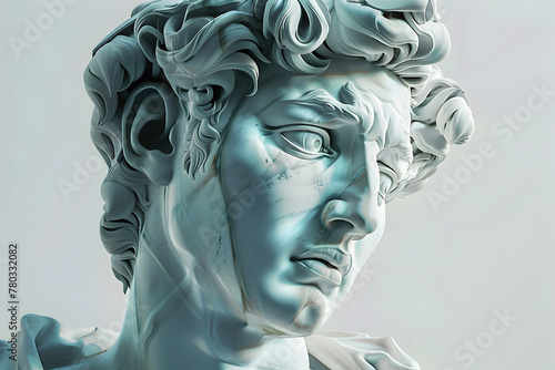 Captivating Neoclassical Marble Sculpture with Subtle Watercolor like Blends and Cinematic Lighting