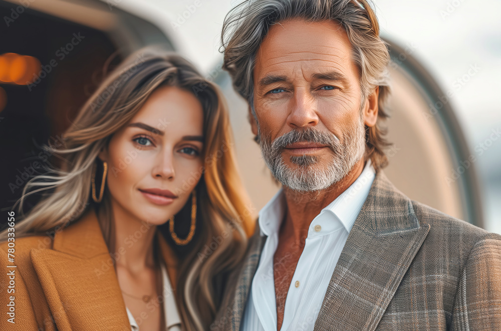 Affluent Couple Boarding Private Jet Affluent Couple Boarding Private Jet