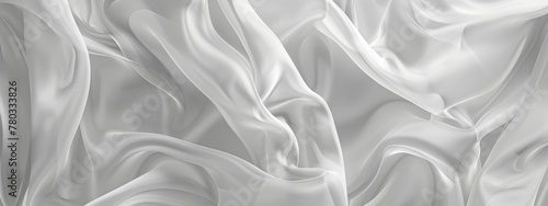Abstract white background with elegant cloth texture, white silk fabric with folds and waves. elegant luxury design element for banner or wallpaper.