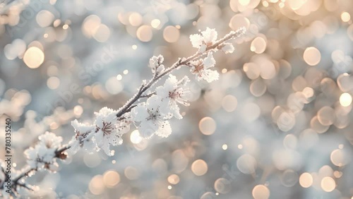 The delicate branches of winterblooming flowers seem to dance in the silver luminescence adding a touch of delicate beauty to the . . photo
