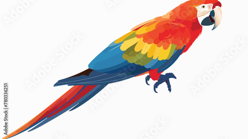 Fun parrot flat vector isolated on white background -- © Jasmin