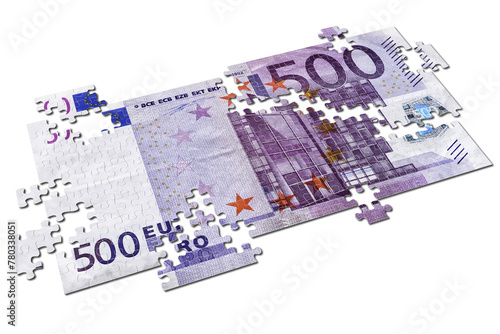 PNG. Trasparente. Puzzle cinquecento euro su sfondo  trasparente photo