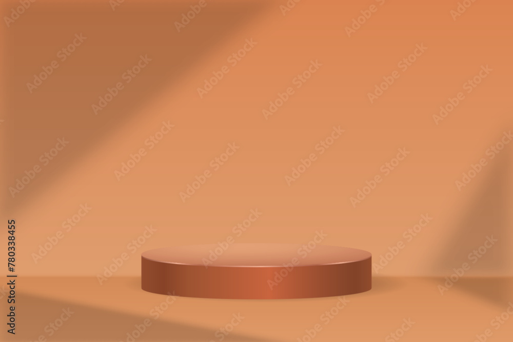 Soft glow on orange cylindrical podium. Cylinder stand for your presentrtion. Soft glow on orange cylindrical podium. Cylinder stand for your presentrtion.