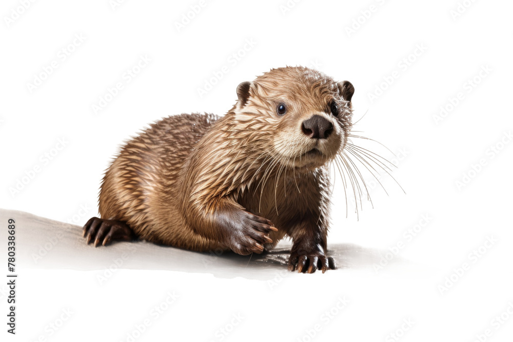 Otter Standing on Hind Legs. On a White or Clear Surface PNG Transparent Background. Otter Standing on Hind Legs. On a White or Clear Surface PNG Transparent Background.