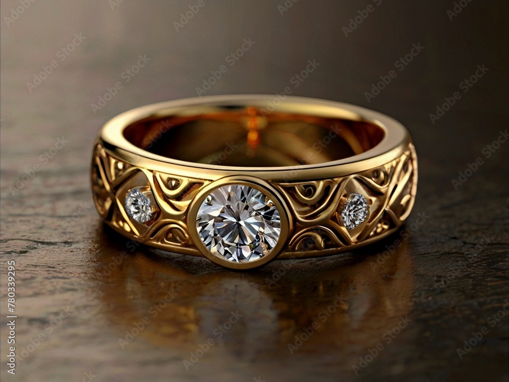 golden ring with diamonds golden ring with diamonds