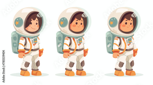 Child astronaut in a spacesuit. Kid. Childrens