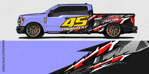 Car wrap decal designs. Abstract racing and sport background for racing livery or daily use car vinyl sticker. Vector eps 10.