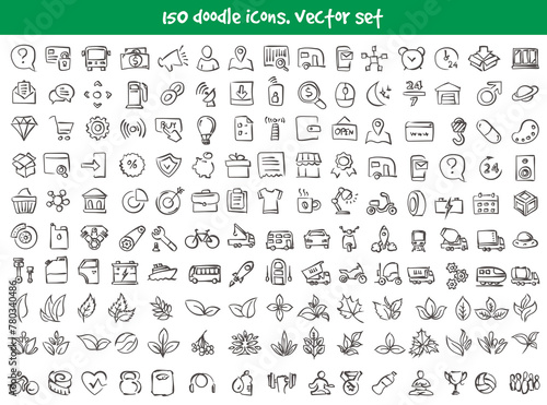 Vector set of doodle icons