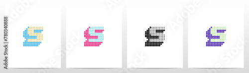 Small Big Dots Drop Shadow Letter Initial Logo Design S