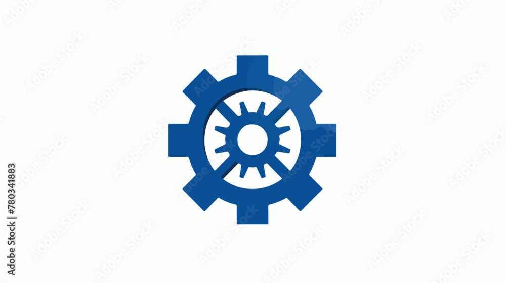 Cogwheel vector pictograph. Style is flat graphic symbol