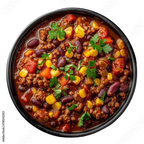 chili con carne  isolated on white background
