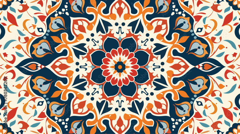 Colorful ethnic patterned background. Arabesque vector