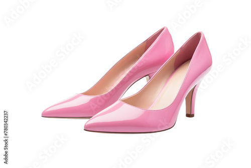 Pink High Heels on White Background. On a White or Clear Surface PNG Transparent Background.