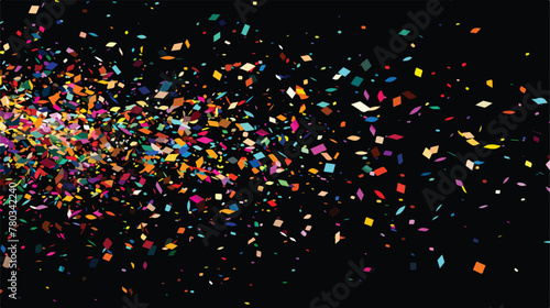 Colorful explosion of confetti. Grainy abstract multic