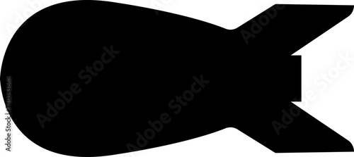 Missile icon in fill style. Combat rocket weapons. Nuclear atomic warhead silhouette symbol. Army or military guided Missile sign. Air missile attack for web design isolated on transparent background.