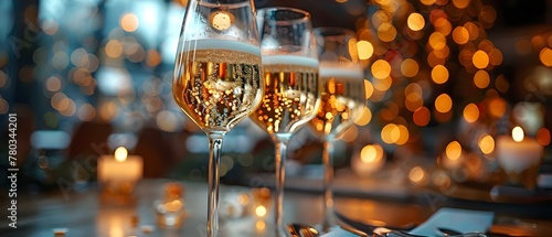 Friends toast at restaurant for New Years Eve celebration. Concept New Years Eve, Friends, Restaurant, Toast, Celebration