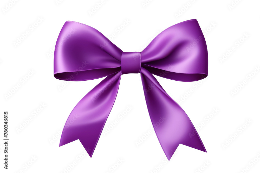 Purple Ribbon With Bow Tied. On a White or Clear Surface PNG Transparent Background. Purple Ribbon With Bow Tied. On a White or Clear Surface PNG Transparent Background.
