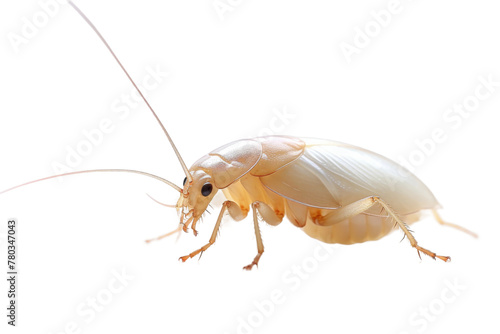 Close-Up of Cockroach on White Background. On a White or Clear Surface PNG Transparent Background.
