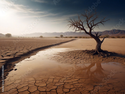 The river dried up due to drought