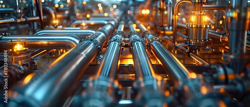 Harmony of Industry  Sleek Automated Pipes in Sync. Concept Industrial Design  Automated Machinery  Synchronized Equipment