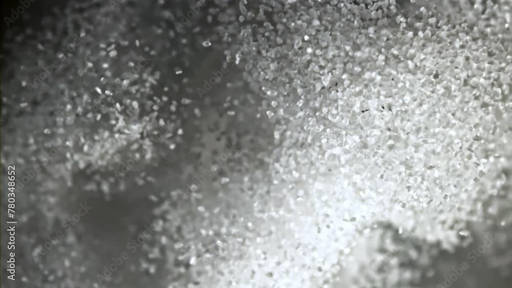 Super slow motion flying sugar. High quality FullHD footage