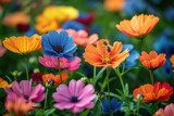 A thriving garden with colorful flowers, buzzing bees, and a peaceful atmosphere