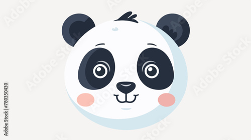 Cute and fat panda face vector flat vector isolated on