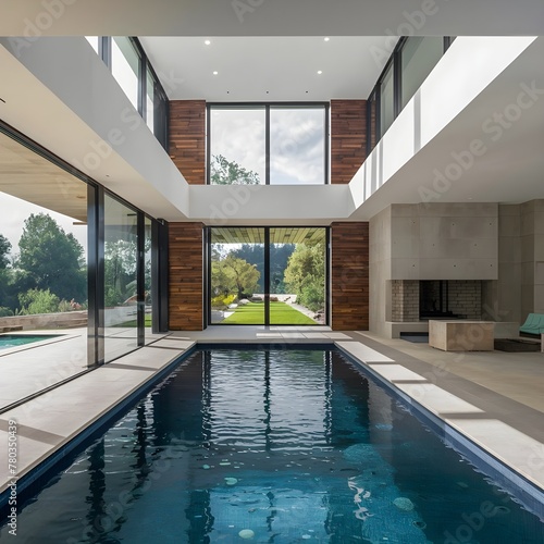 interior pool in a modern house design by architect  © didier