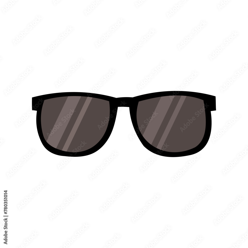 Sunglasses flat style hand drawn vector illustration isolated on white background.