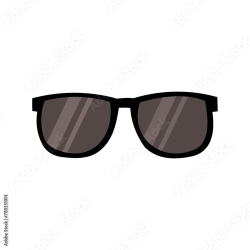 Sunglasses flat style hand drawn vector illustration isolated on white background.