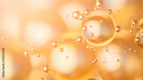 Digital yellow bubble skin care products abstract poster web page PPT background
