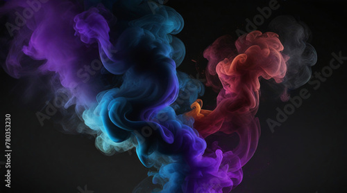 colored smoke on black background